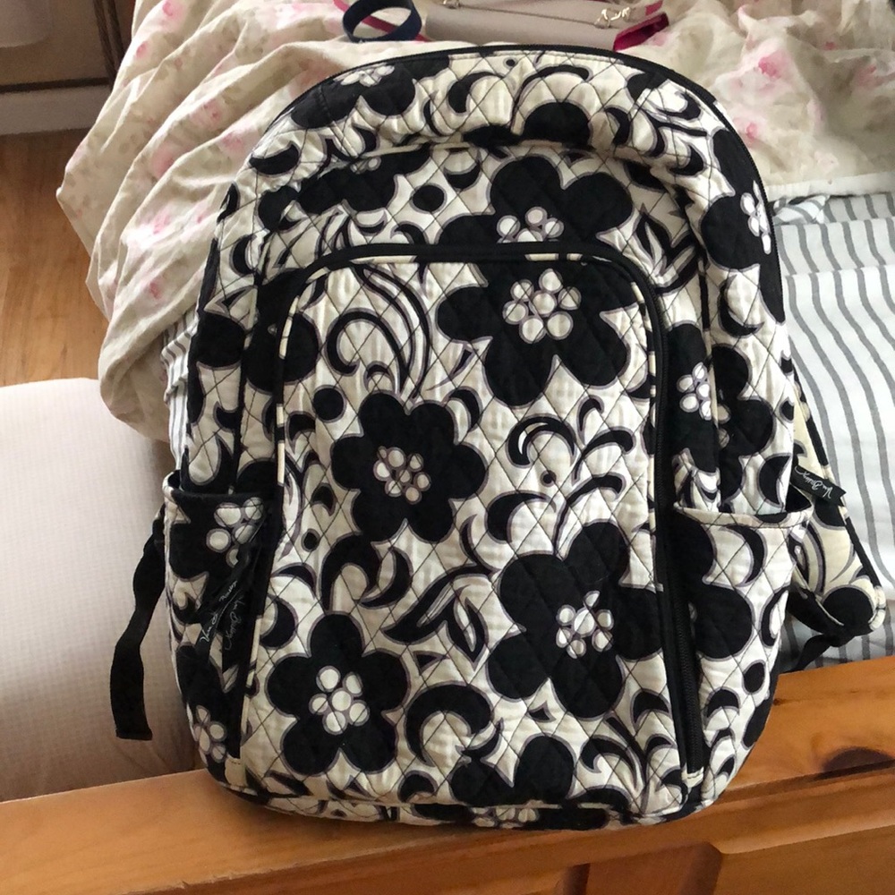 Black and white Vera Bradley backpack